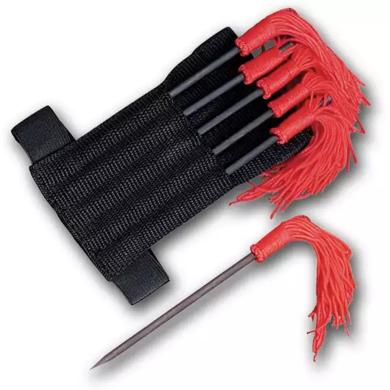 Set of Five 5.5" Throwing Knives w/ Red Tassels G 304-5R - Image 2