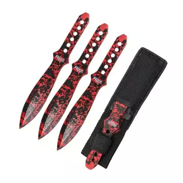 TK 01138-ZMRD RED ZOMBIE SKULL KNIFE SET