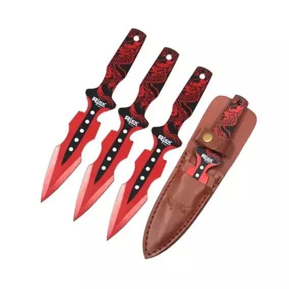 TK 090-LP38DR 8" RED DRAGON THROWING KNIVES
