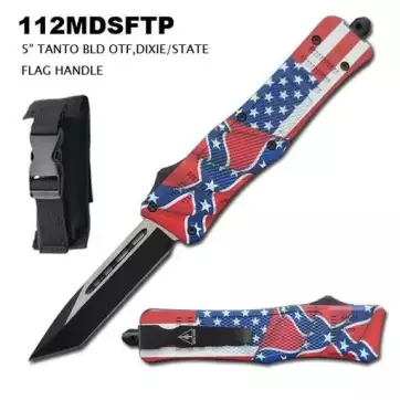 5" TANTO BLADE OTF DIXIE / US FLAG