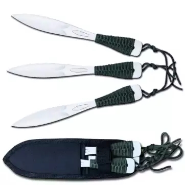 Green Wrapped Throwing Knives