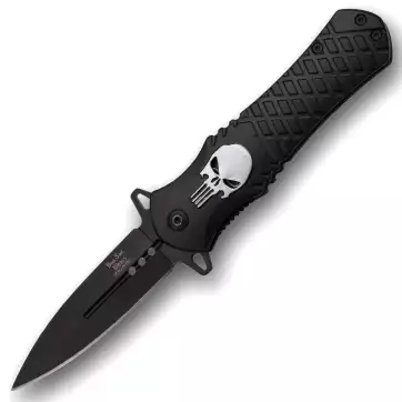 Punisher Emblem Spring Assisted Knife