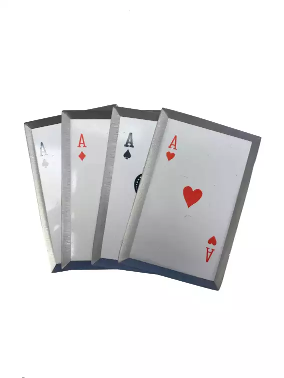 Flush Aces Playing Card Throwers Set of 4 with Pouch