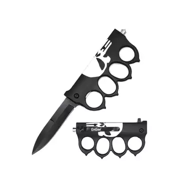 3.5" SKULL KNUCKLE KNIFE SPRING ASSISTED