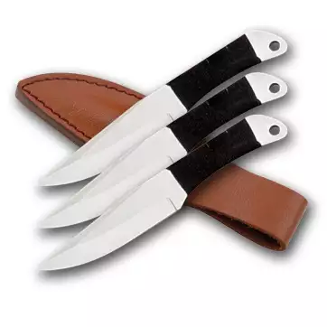 Set of 3 - Throwing Knives w/ Leather Sheath YD 3422CS