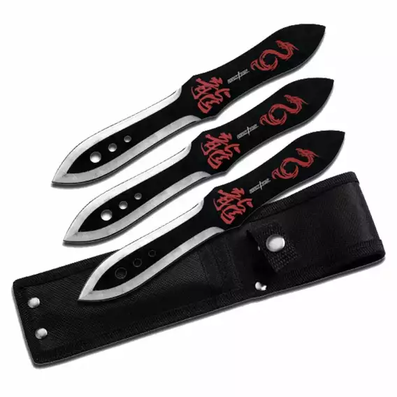 Set of 3 -Red Dragon Throwing Knives PP 046-3