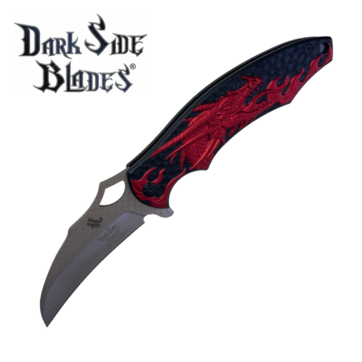 Dark Side Blades DS-A007RD Spring Assisted - Red Fantasy Dragon Knife
