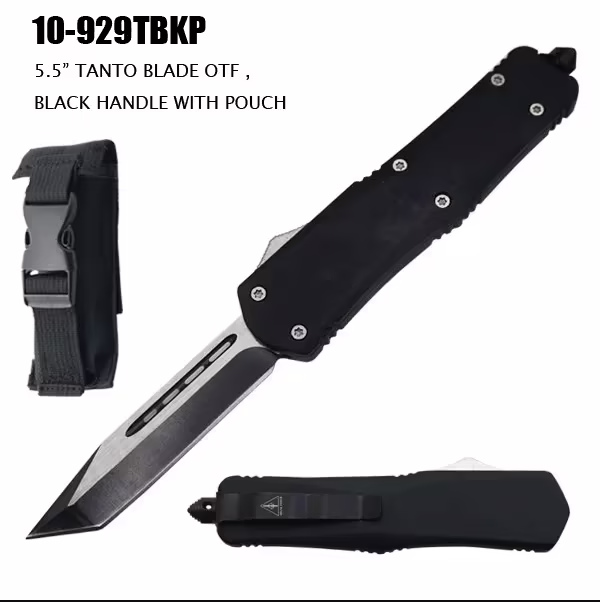10-929TBKP 9" OVERALL OTF KNIFE WITH SHEATH