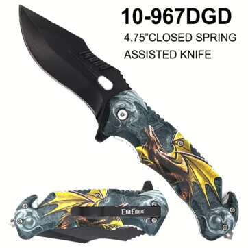 10-967DGD 4.75" SPRING ASSISTED DRAGON KNIFE