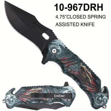 10-967DRH 4.75" SPRING ASSISTED DRAGON KNIFE