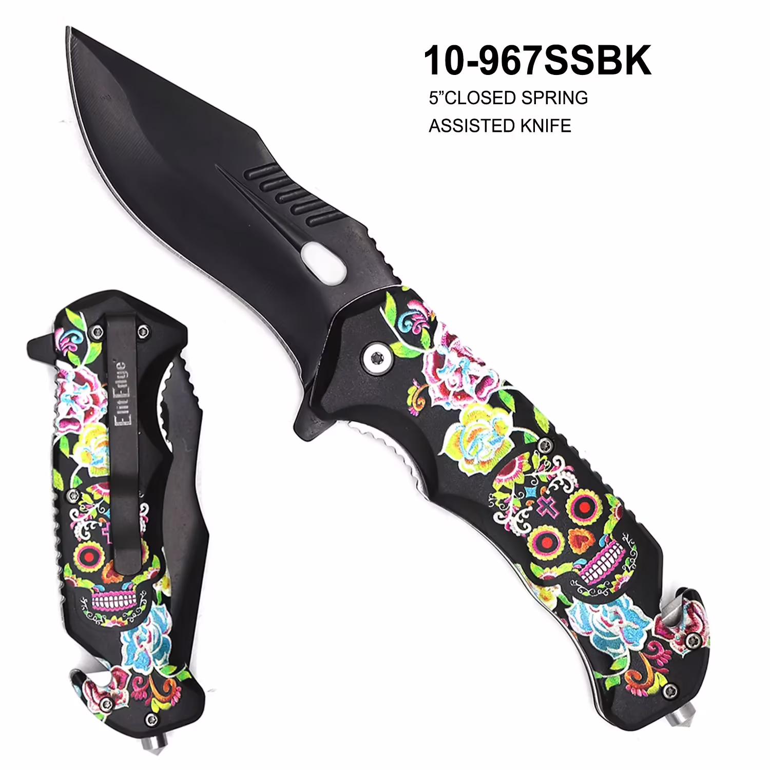 10-967SSBK BLACK SUGAR SKULLS KNIFE