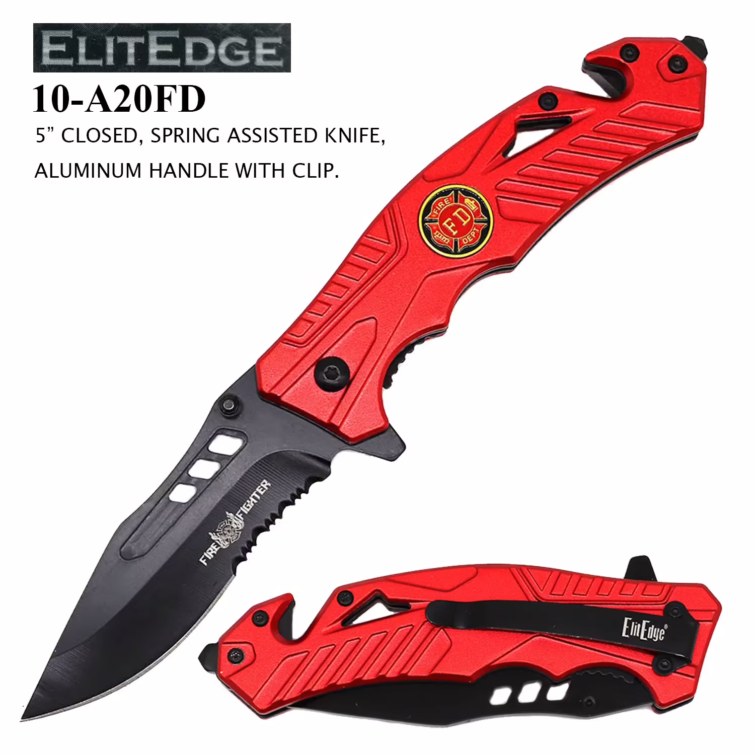 10-A20FD RED SPRING ASSISTED KNIFE