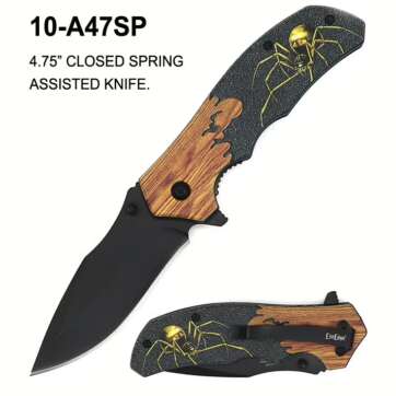 10-A47SP 4.75" CLOSED SPRING ASSISTED SPIDER 3D TEXTURED KNIFE