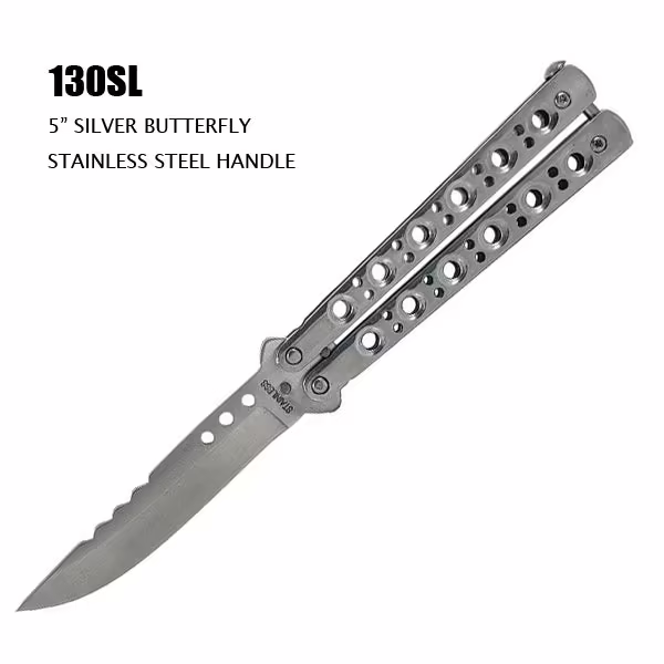 130SL 5" STAINLESS STEEL BUTTERFLY KNIFE