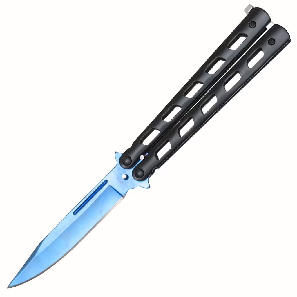142BL Black/Silver Butterfly Knife