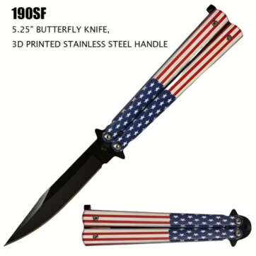 190SF AMERICAN FLAG BUTTERFLY KNIFE