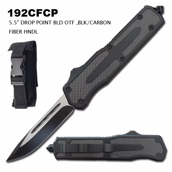 192CFCP OTF KNIFE DROP POINT BLADE CARBON FIBER