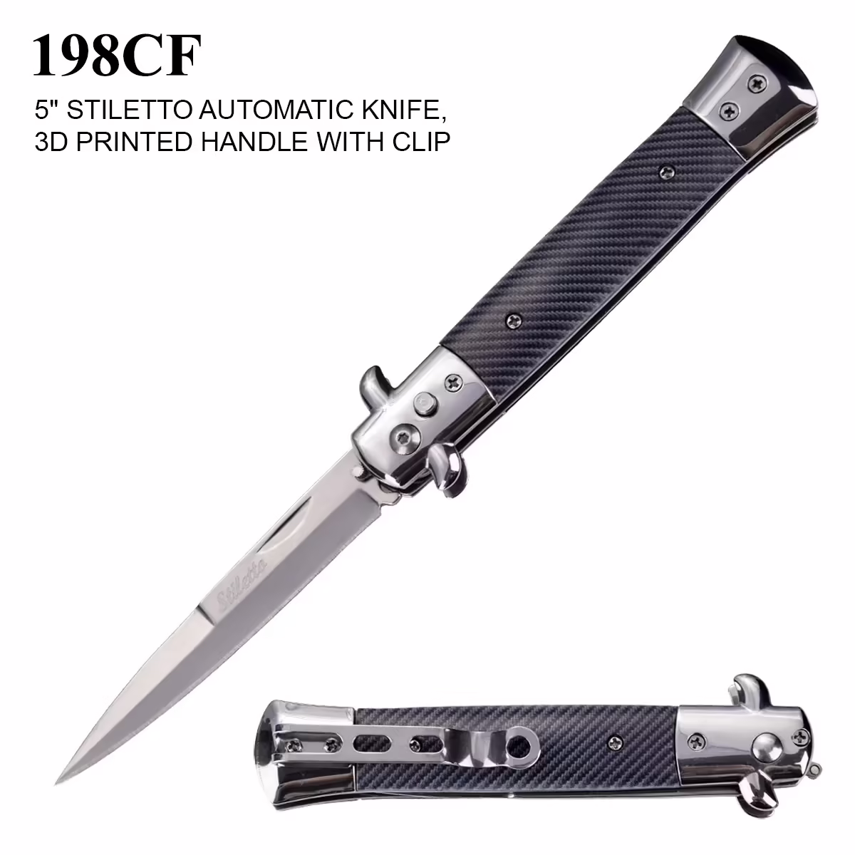 198CF Black & Silver Stiletto