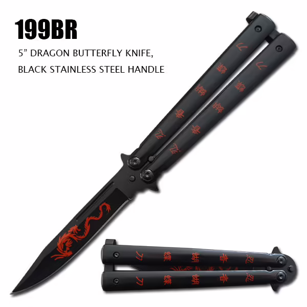 199BR 5" Dragon Butterfly knife