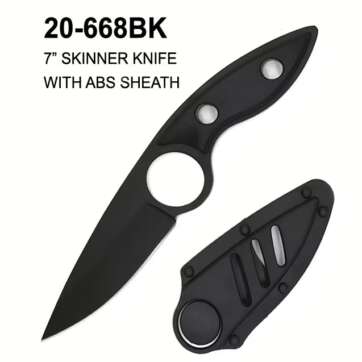 20-668BK 7" SKINNER KNIFE WITH ABS SHEATH