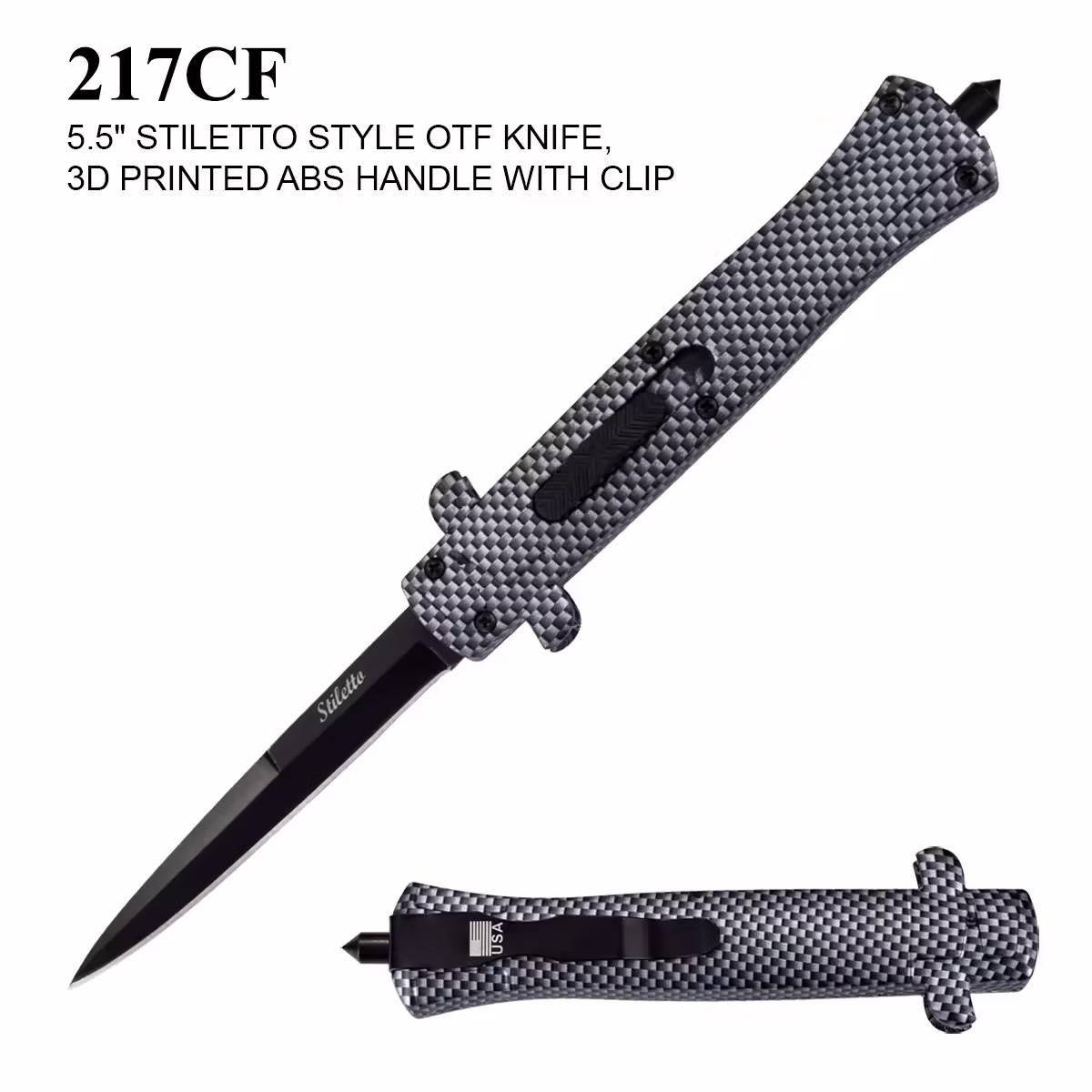 217CF Grey Stiletto Style OTF