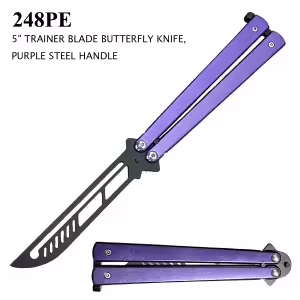 248PE PURPLE TRAINER BUTTERFLY KNIFE