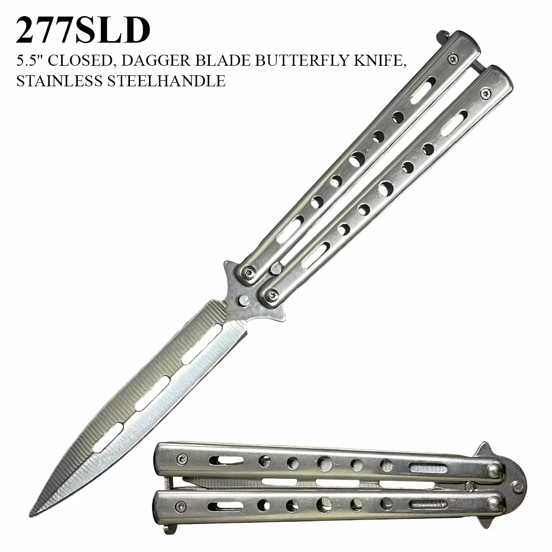 277SLD 5.5" DAGGER BLADE BUTTERFLY KNIFE