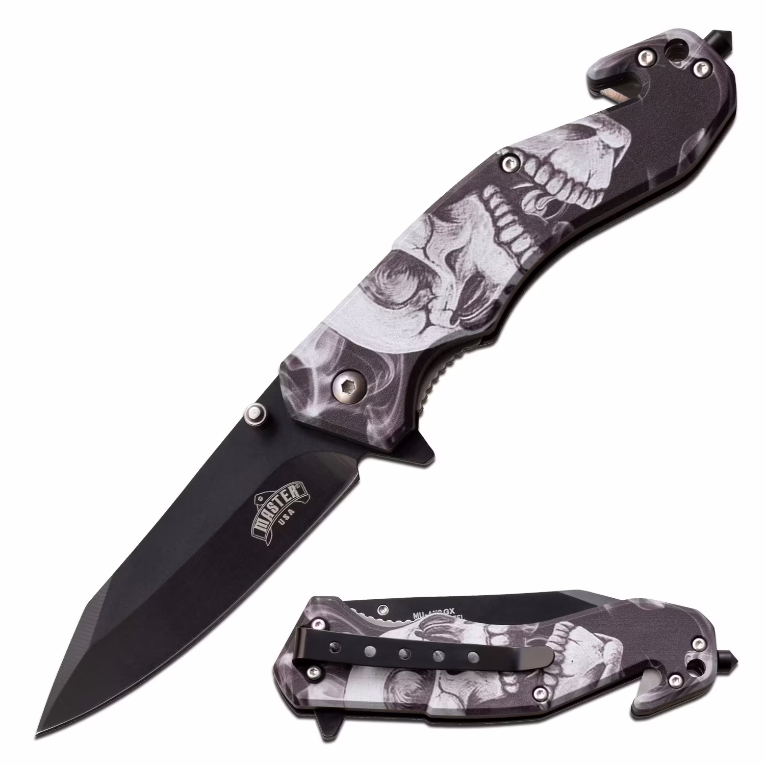MU-A112GX Black Skull Print Knife