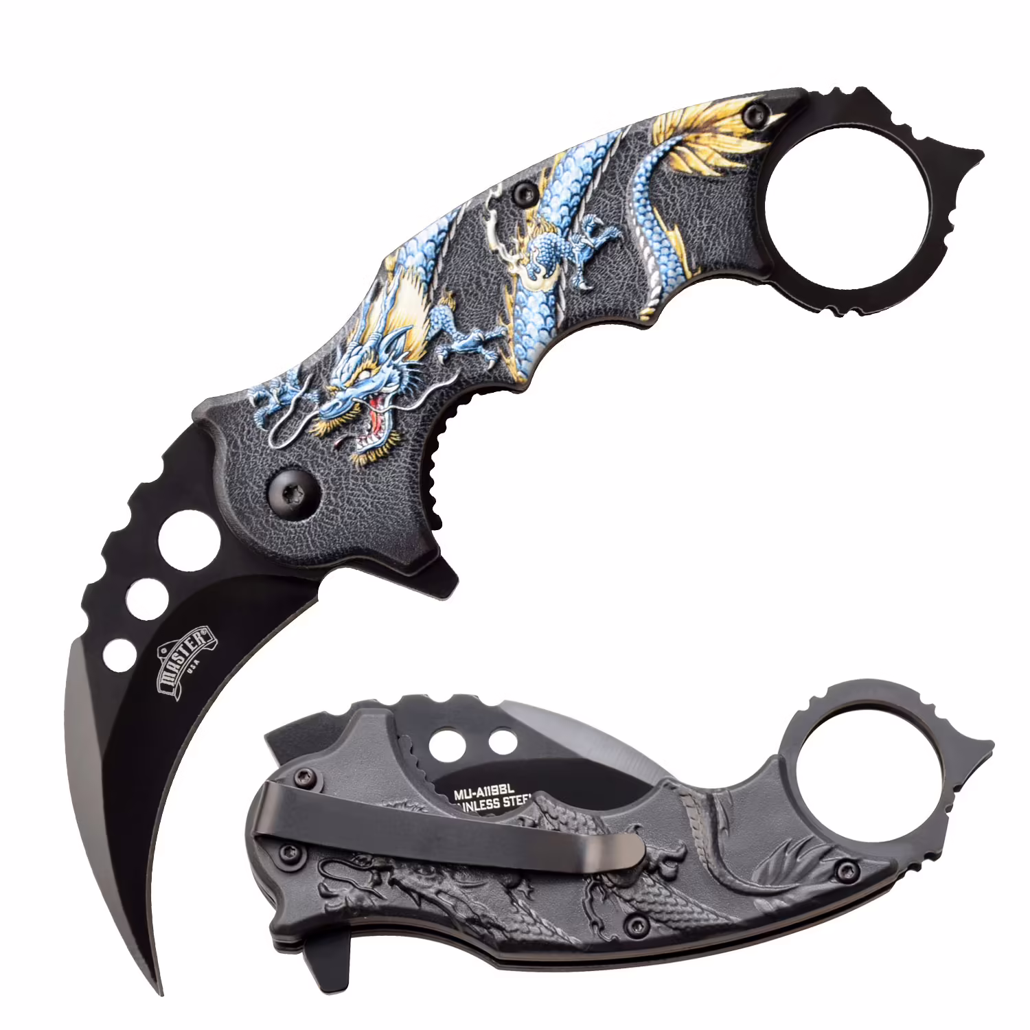 MU-A119BL HAWKBILL DRAGON KNIFE SPRING ASSISTED