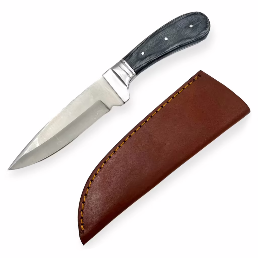 PC-133 9.0" Black Wood Handled Hunting Knife