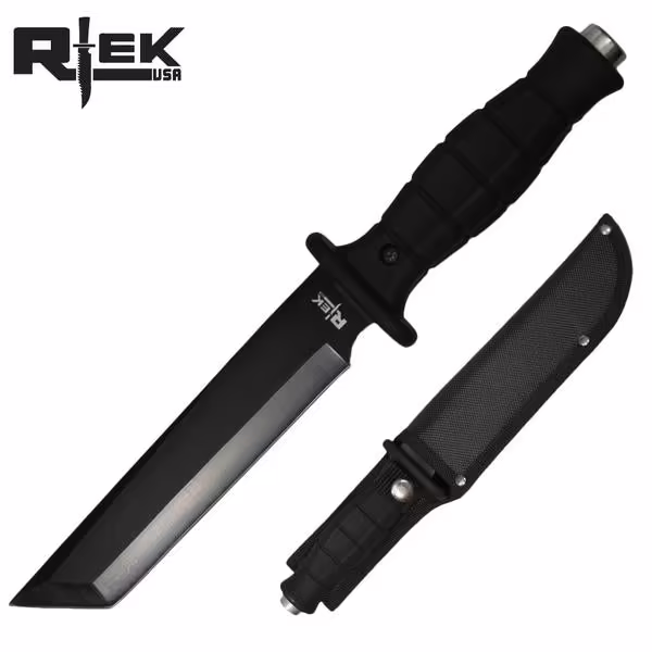 RT 4748-L 12" RTEK TANTO POINT TACTICAL HUNTING KNIFE WITH SHEATH