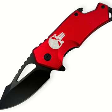 SJ-977-RD - DROP POINT RED FOLDER WITH BOTTLE OPENER