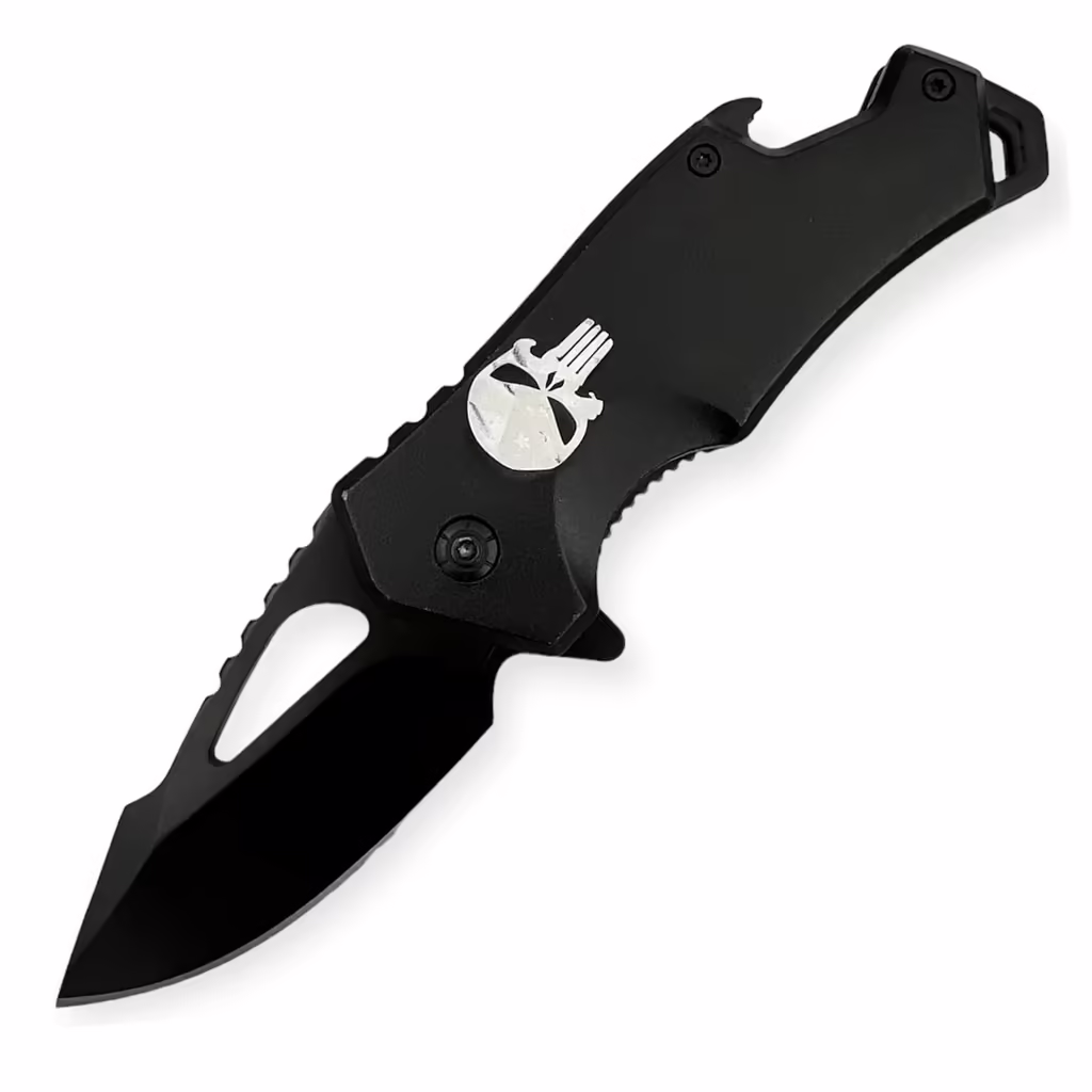 SJ-977-BK DROP POINT BLACK FOLDER