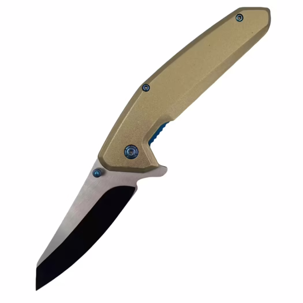 SJ-998-TN Spring Action TAN Folding knife tanto