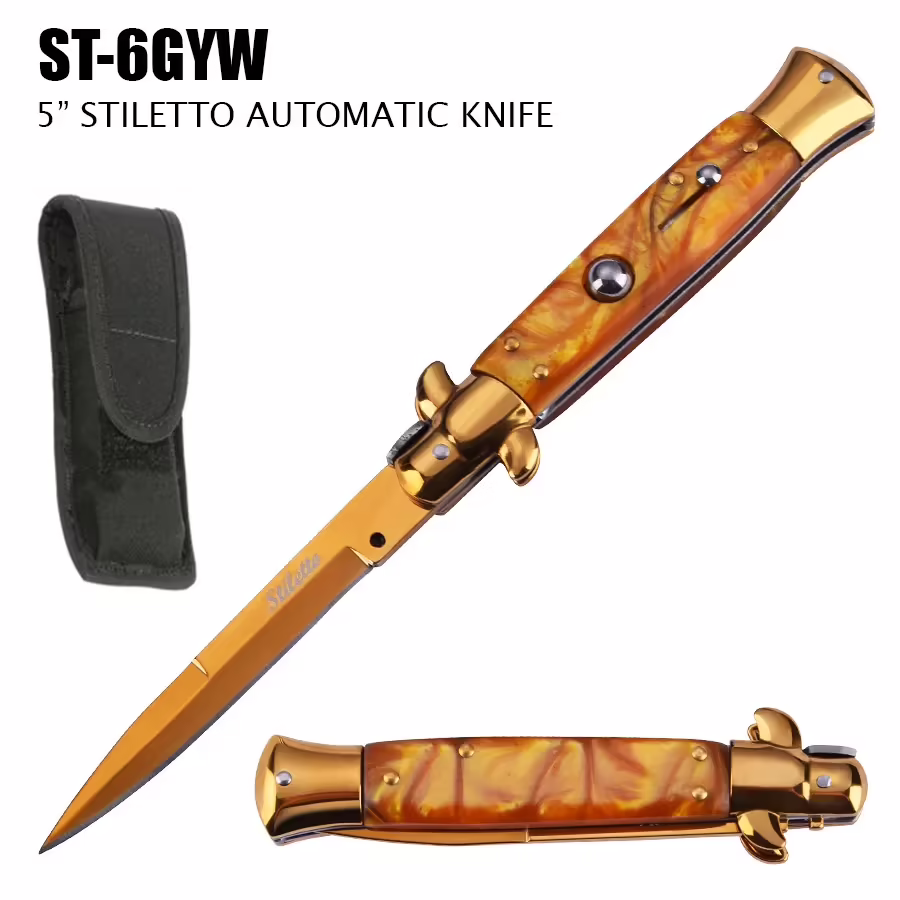ST-6GYW Gold Switch Blade Knife