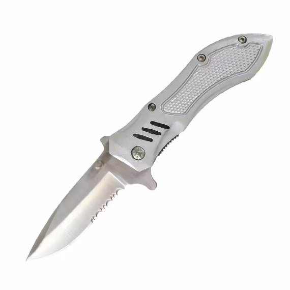 YC 419S 4.5" Spring Assisted Knife 4.5" CLOSED,SILVER ALUM HNDL