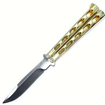 P-714-C Gold/Silver Butterfly Knife