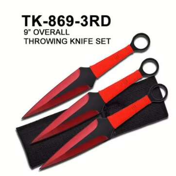 TK-869-3RD 9" OVERALL THROWING KNIFE SET