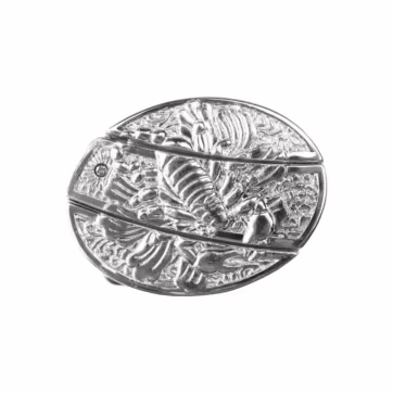 BK 07S  SILVER SCORPION BELT BUCKLE KNIFE
