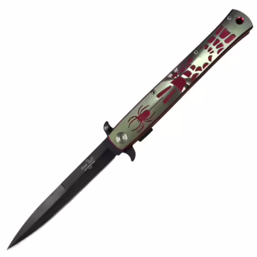 Silver and Pink Spider Web Pocket Knife