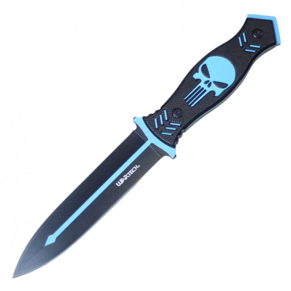 HWT212BL 10.25 in “Punisher Skull” Fixed Blade Knife – Full Tang 3CR13 Stainless with Hard Sheath - Image 3
