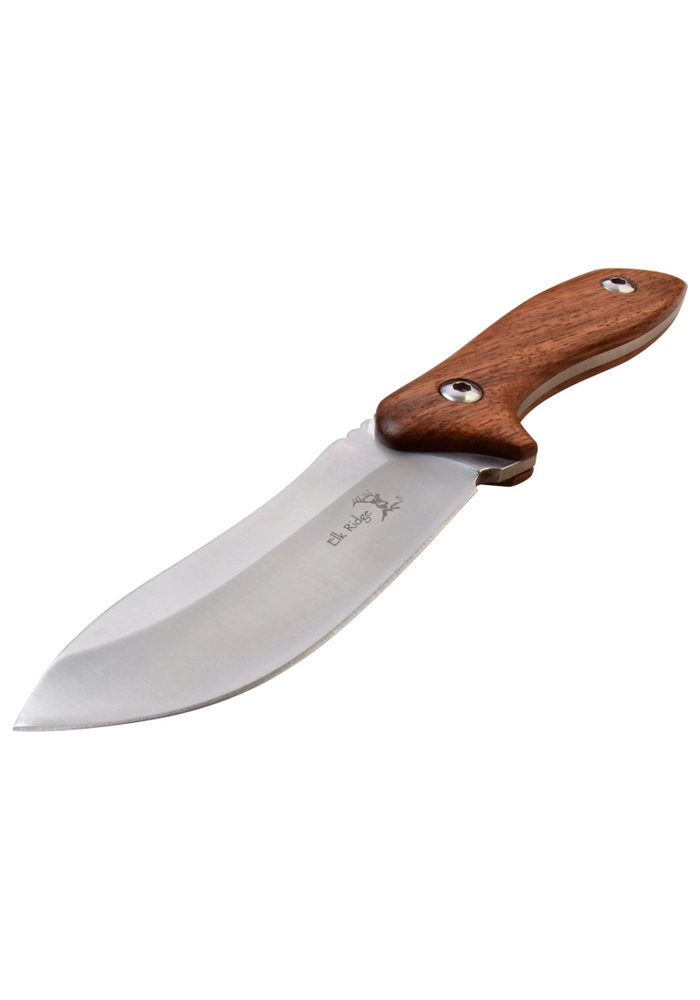 Elk Ridge ER‑200‑03RW Fixed Blade Knife – 4″ 3Cr13 Drop Point, Zebra Wood Handle, Leather Sheath - Image 2